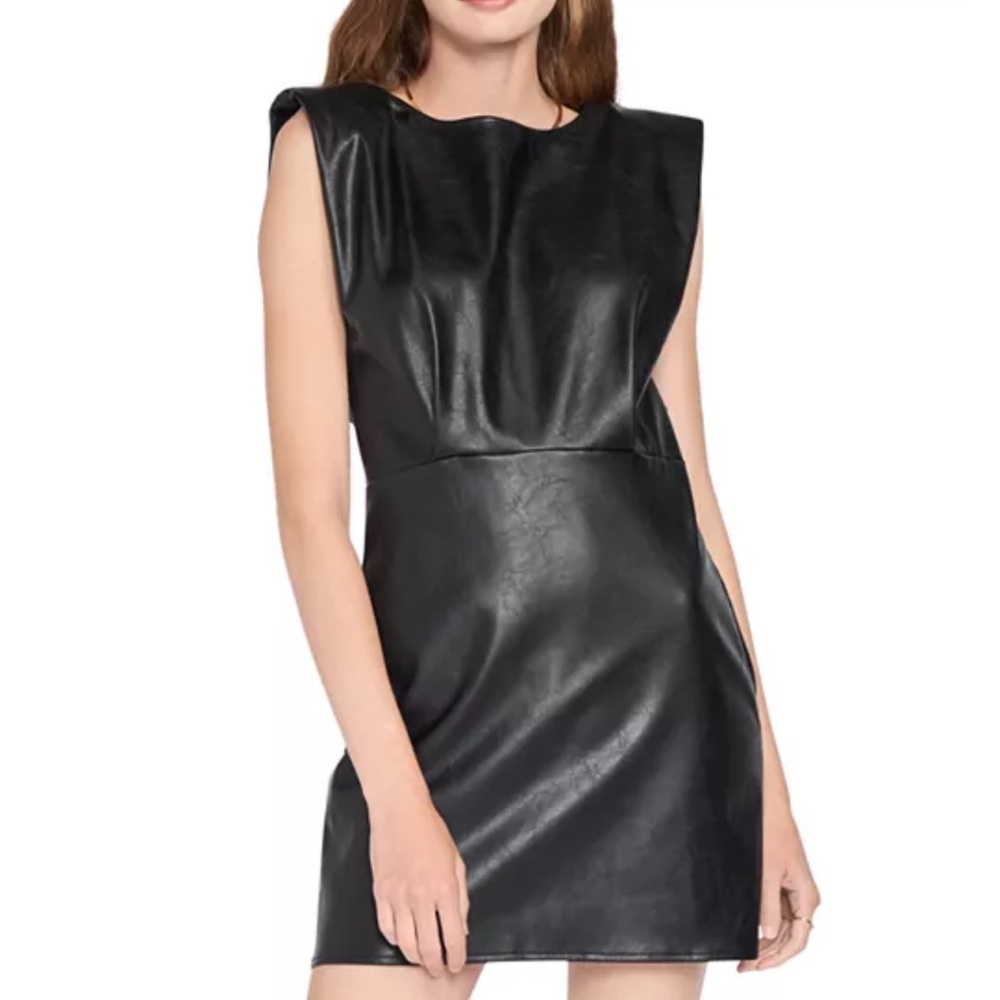 En Saison Faux Leather Mini Dress